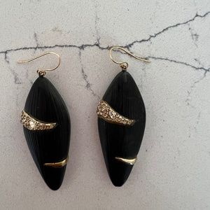 Alexis Bittar Durban Stripe Earrings in Black